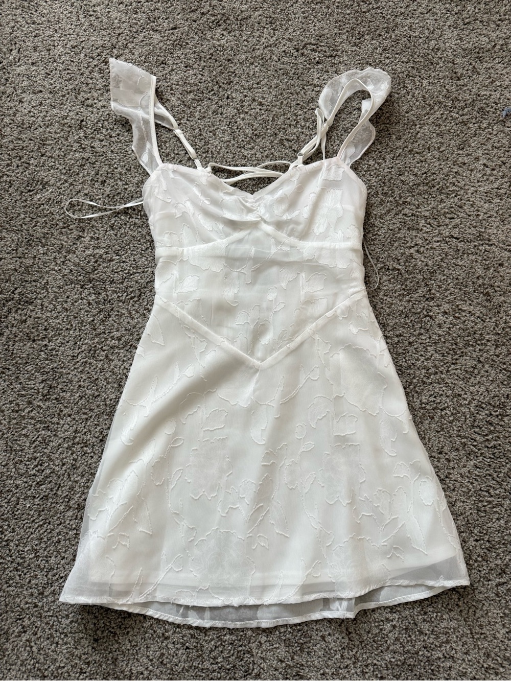 Princess Polly White Lace Overlay Slip Dress